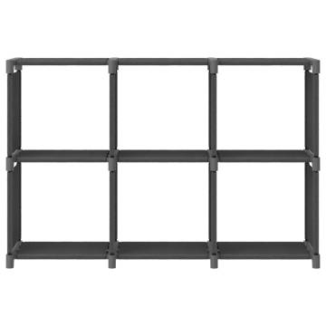 6-Cube Display Shelf Grey 103x30x72.5 cm Fabric