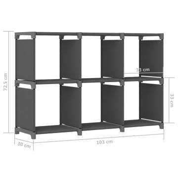 6-Cube Display Shelf Grey 103x30x72.5 cm Fabric