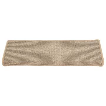  Stair Mats Self-adhesive 15 pcs Dark Beige 65x21x4 cm