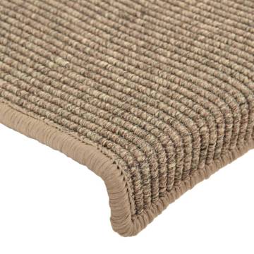  Stair Mats Self-adhesive 15 pcs Dark Beige 65x21x4 cm