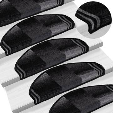  Stair Mats Self-adhesive 10 pcs 65x21x4 cm Black and Grey