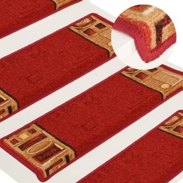  Stair Mats Self-adhesive 10 pcs 65x21x4 cm Red