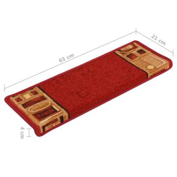  Stair Mats Self-adhesive 10 pcs 65x21x4 cm Red