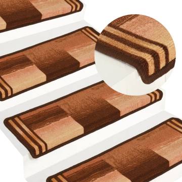  Stair Mats Self-adhesive 5 pcs 65x21x4 cm Brown