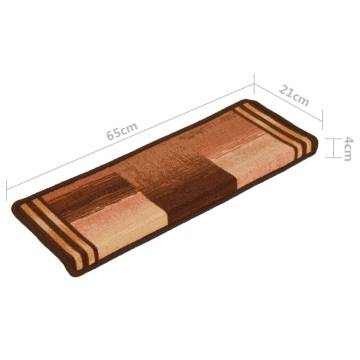  Stair Mats Self-adhesive 5 pcs 65x21x4 cm Brown