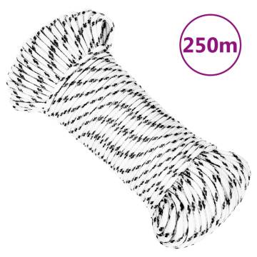  Braided Boat Rope White 5 mmx250 m Polyester