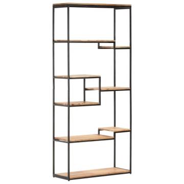  Bookcase 80x30x180 cm Solid Acacia Wood