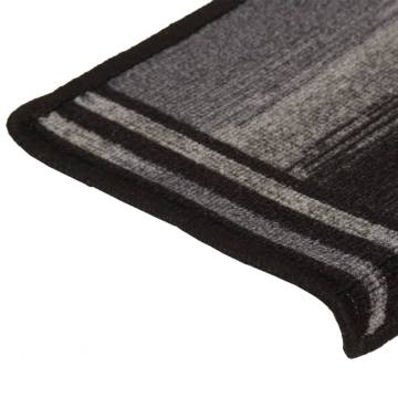  Stair Mats Self-adhesive 5 pcs 65x21x4 cm Black and Grey