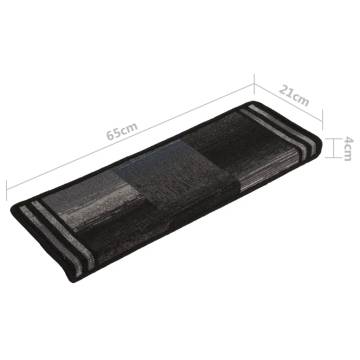  Stair Mats Self-adhesive 5 pcs 65x21x4 cm Black and Grey