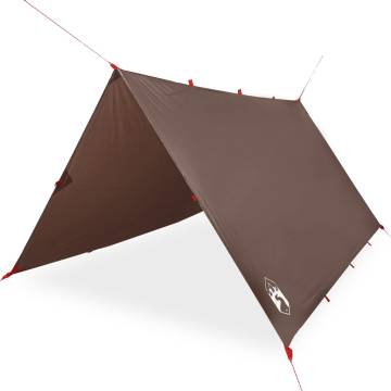  Camping Tarp Brown 366x306 cm Waterproof