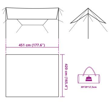  Camping Tarp Camouflage 451x420 cm Waterproof