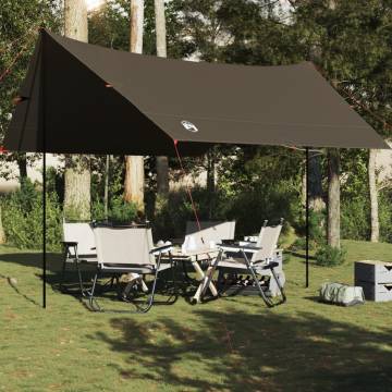  Camping Tarp Brown 438x376x212 cm Waterproof