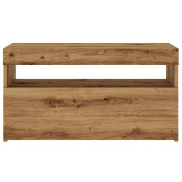  TV Cabinet with LED Lights Artisan Oak 75x35x40 cm Engineered Wood