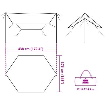  Camping Tarp Camouflage 438x376x212 cm Waterproof