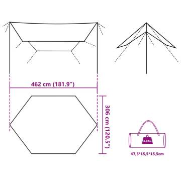  Camping Tarp Brown 462x306x211 cm Waterproof