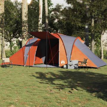  Family Tent Dome 6-Person Grey and Orange Waterproof