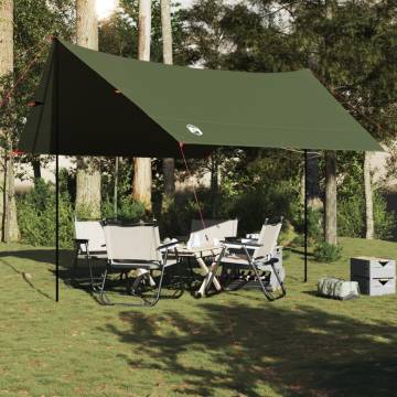  Camping Tarp Olive Green 462x306x211 cm Waterproof