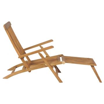 Deck Chairs with Footrests 2 pcs Solid Teak Wood