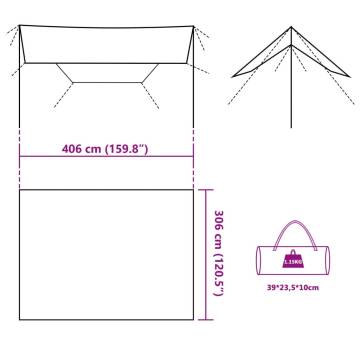  Camping Tarp Camouflage 406x306 cm Waterproof