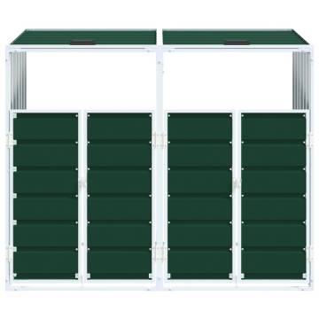  Wheelie Bin Storage for Double Bins Green 144x81x113 cm Steel