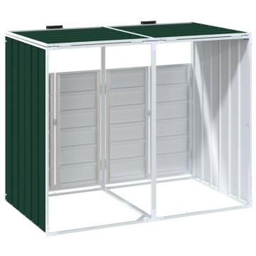  Wheelie Bin Storage for Double Bins Green 144x81x113 cm Steel