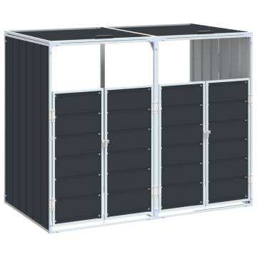  Wheelie Bin Storage for Double Bins Anthracite 144x81x113 cm Steel