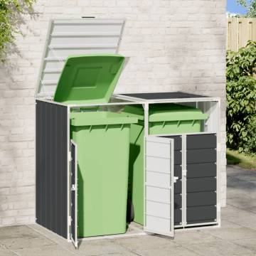  Wheelie Bin Storage for Double Bins Anthracite 144x81x113 cm Steel