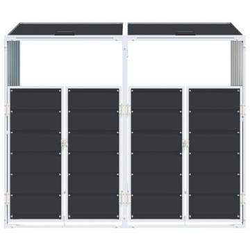  Wheelie Bin Storage for Double Bins Anthracite 144x81x113 cm Steel