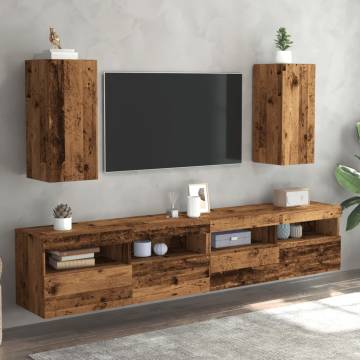  TV Cabinets 2 pcs Old Wood 30.5x30x60 cm Engineered Wood