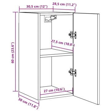  TV Cabinets 2 pcs Old Wood 30.5x30x60 cm Engineered Wood