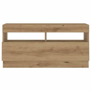  TV Cabinet with LED Lights Artisian Oak 80x35x40 cm Engineered Wood