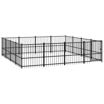 Outdoor Dog Kennel Steel 15.05 m²