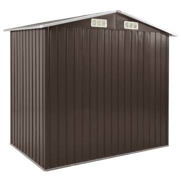  Garden Shed with Rack Brown 205x130x183 cm Iron