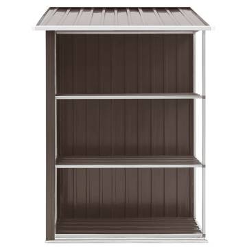  Garden Shed with Rack Brown 205x130x183 cm Iron