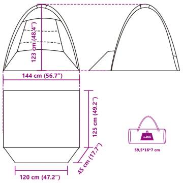  Beach Tent 3-Person Grey Waterproof