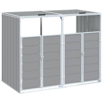  Wheelie Bin Storage for Double Bins Grey 144x81x113 cm Steel