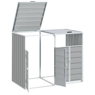  Wheelie Bin Storage for Double Bins Grey 144x81x113 cm Steel