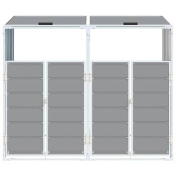  Wheelie Bin Storage for Double Bins Grey 144x81x113 cm Steel