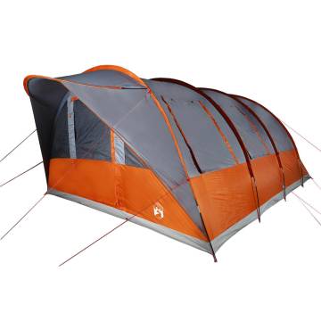  Camping Tent Tunnel 5-Person Grey and Orange Waterproof