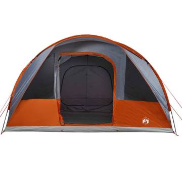  Camping Tent Tunnel 5-Person Grey and Orange Waterproof