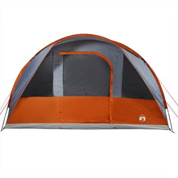  Camping Tent Tunnel 5-Person Grey and Orange Waterproof