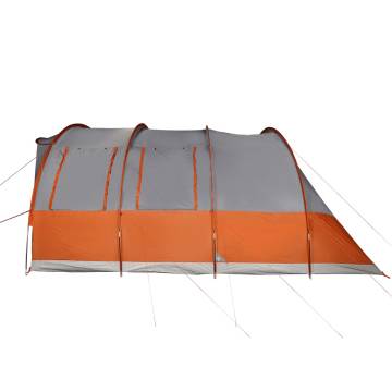  Camping Tent Tunnel 5-Person Grey and Orange Waterproof