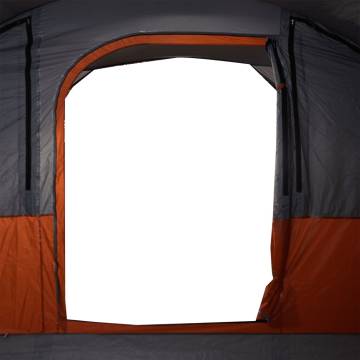  Camping Tent Tunnel 5-Person Grey and Orange Waterproof