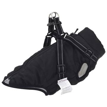  Dog Coat with Harness Waterproof Reflective Black XL