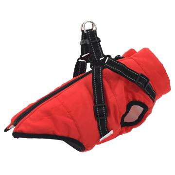  Dog Coat with Harness Waterproof Reflective Red XL