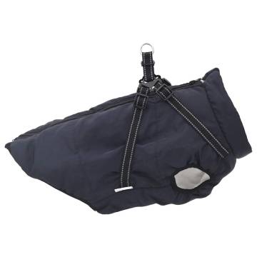  Dog Coat with Harness Waterproof Reflective Navy Blue 3XL