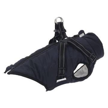  Dog Coat with Harness Waterproof Reflective Navy Blue XL