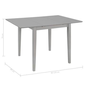 Extendable Dining Table Grey (80-120)x80x74 cm MDF