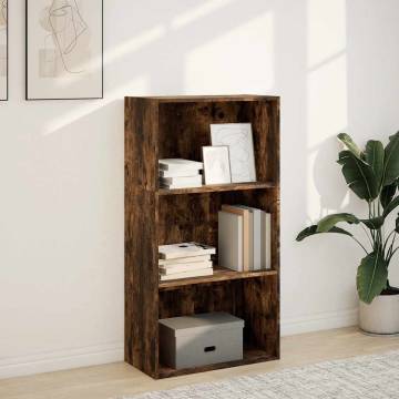  Bookcase Smoked Oak 60x30x114 cm Engineered Wood