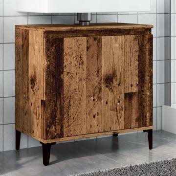  Sink Cabinet Old Wood 58x33x60 cm Engineered Wood